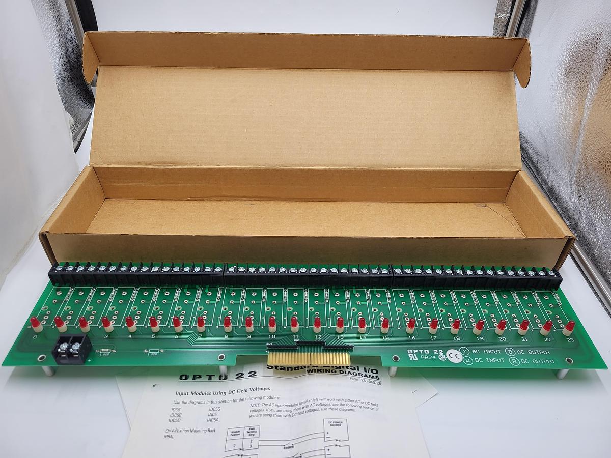 Opto 22 - PB24 I/O mounting rack accommodate up to 24  standard G1 digital single-channel  I/O modules *NEW IN BOX*