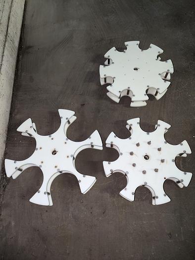 Used Inline filling systems, conveyor, star/timing wheel, lid sealer