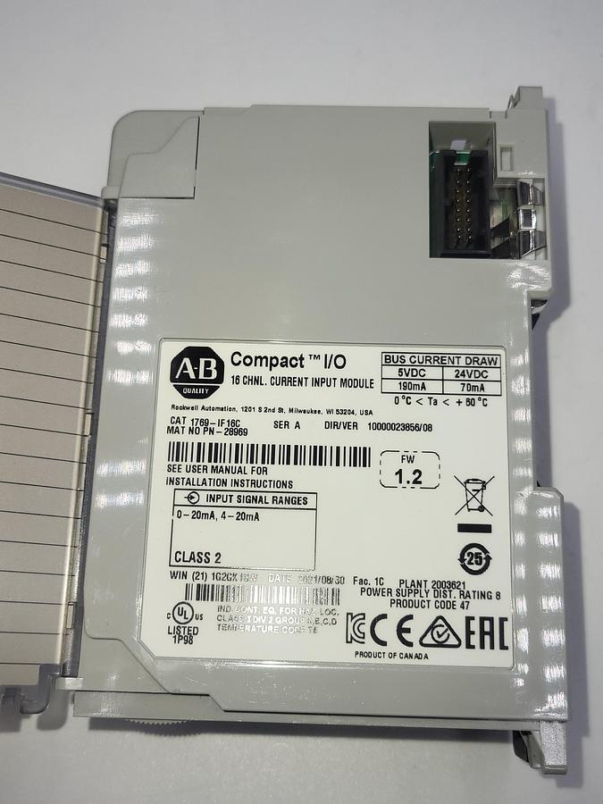 Used Allen Bradley 1769-IF16C 16 Channel Current Input Module 1g2gk 1gw