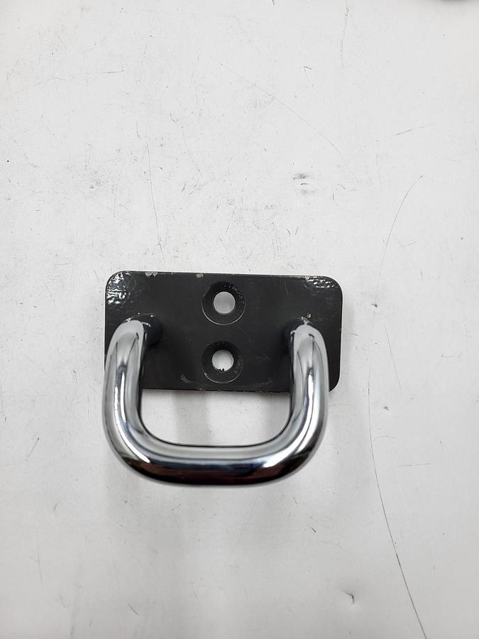 Used Threaded chrome ptd steel Through-Hole-Mount Offset Pull Handles 2" Ctr-to-Ctr with plate