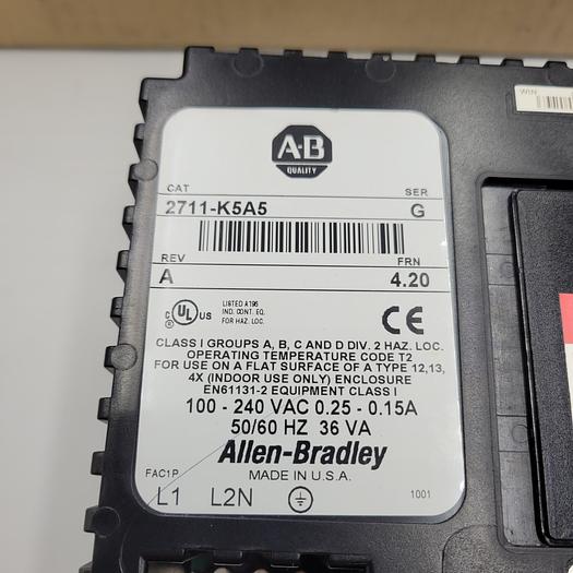 Used ALLEN BRADLEY PANELVIEW 550 2711-K5A5 SER G REV A / RS-232 IN BOX