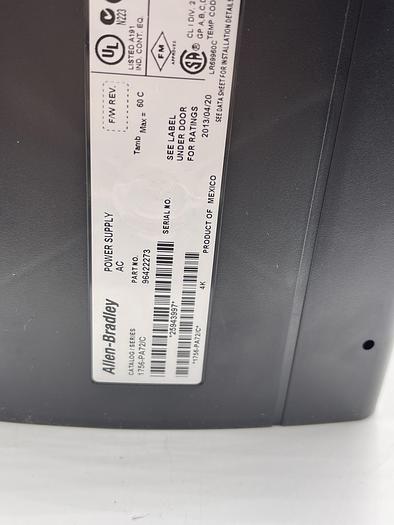 Used Allen-Bradley 1756-PA72 Ser C, 1756-A10 Ser B