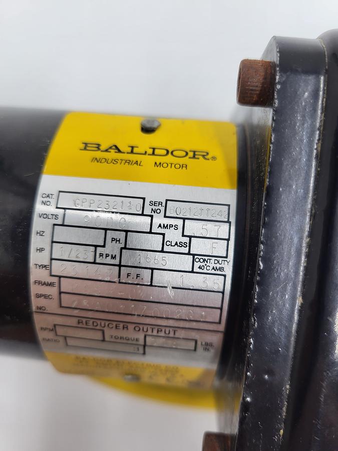 Used Baldor 1/23 HP  CPP232140 Frame: PSSH-0 Ratio: 90/1 - 90v DC