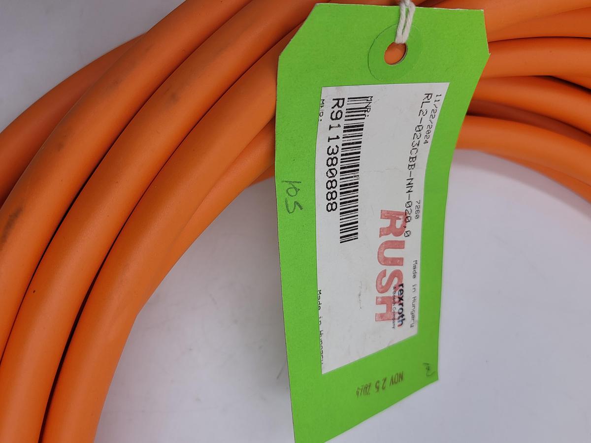Used BOSCH Rexroth RL2-023CBB-NN-020 (Material No. R911380888) is a 20-meter ready-made servo motor power cable