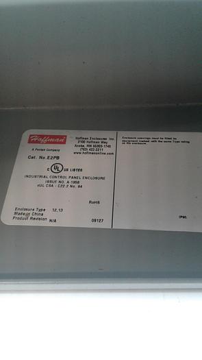 Used Hoffman Industrial Control Panel Enclosure E2PB