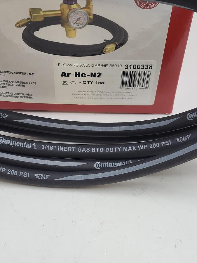 Harris (Continental brand) 10' 3/16" inert gas hose ONLY *New in box* 200 PSI hose from model 355 kit