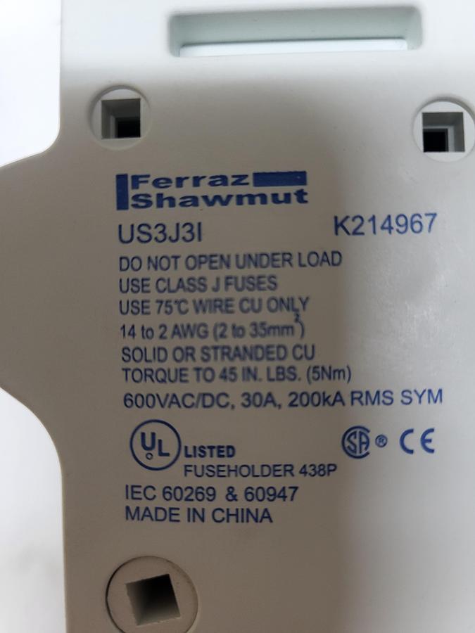 Used Ferraz Shawmut US3J31 K214967