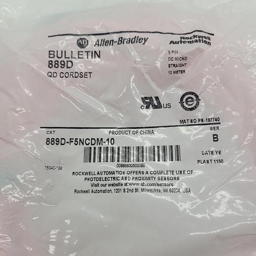 Used Allen-Bradley 889D-F5NCDM-10 QD Cord Set Ser. B