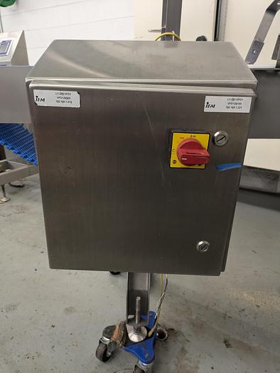 Used conveyor belt, 90 degree, stainless frame