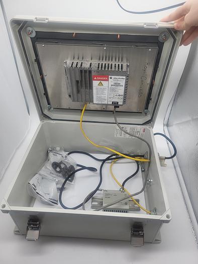 Used Allen-Bradley Panel View Plus 7 2711P-T12W22D9P Ser.A Hoffman HJ1412HWPL2LG Enclosed Power Supply