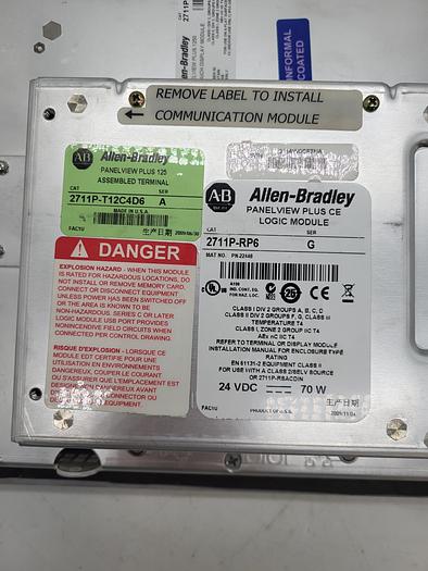 Used Allen-Bradley Panelview Plus 125 2711P-T12C4D6 Ser.A 2711P-RP6 Ser.G