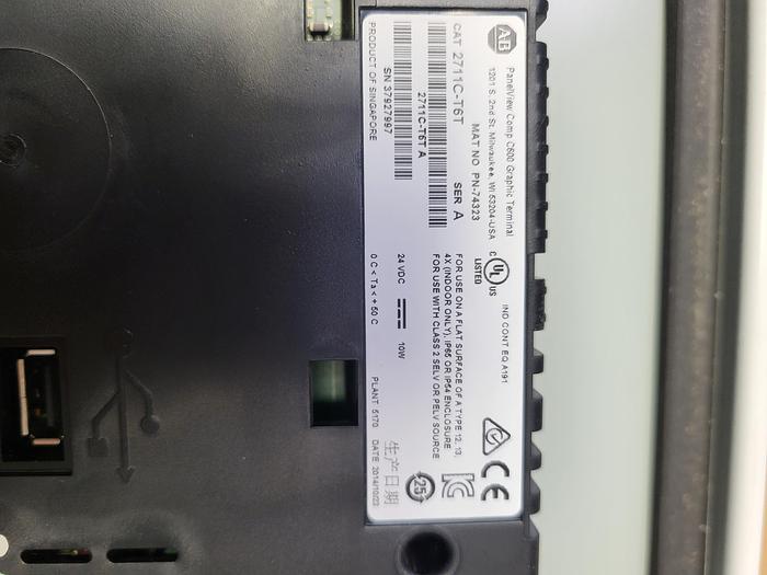 Used Hoffman Enclosure A1412CH Allen-Bradley 2711C-T6T Ser.A /Switches