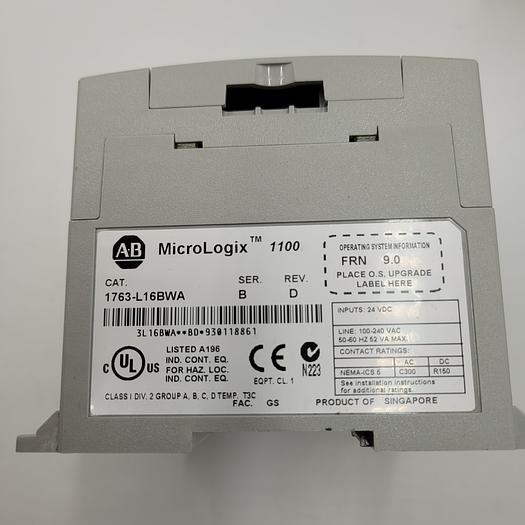 Used ALLEN BRADLEY MICRO LOGIX 1100 / 1763-L16BWA SER B REV D