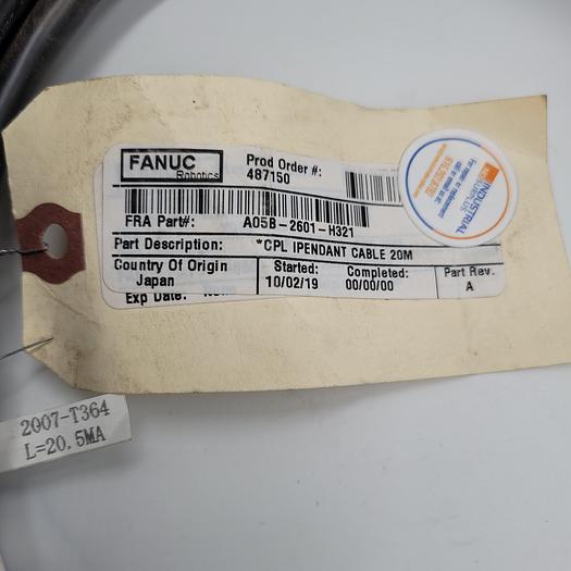 Used FANUC A05B-2601-H321 CPL IMPENDANT CABLE 20M