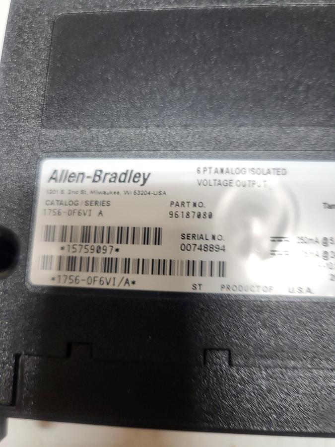 Used Allen-Bradley 6 PT Analog Isolated Voltage Output 1756-0F6VI Ser.A