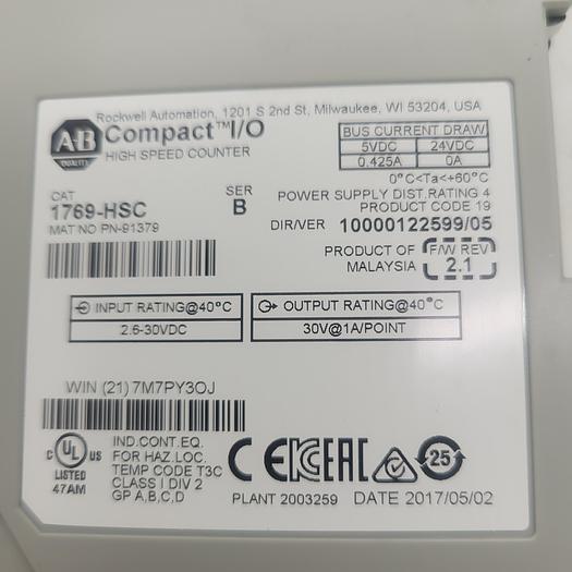 Used Allen-Bradley Compact I/O High Speed Counter 1769-HSC