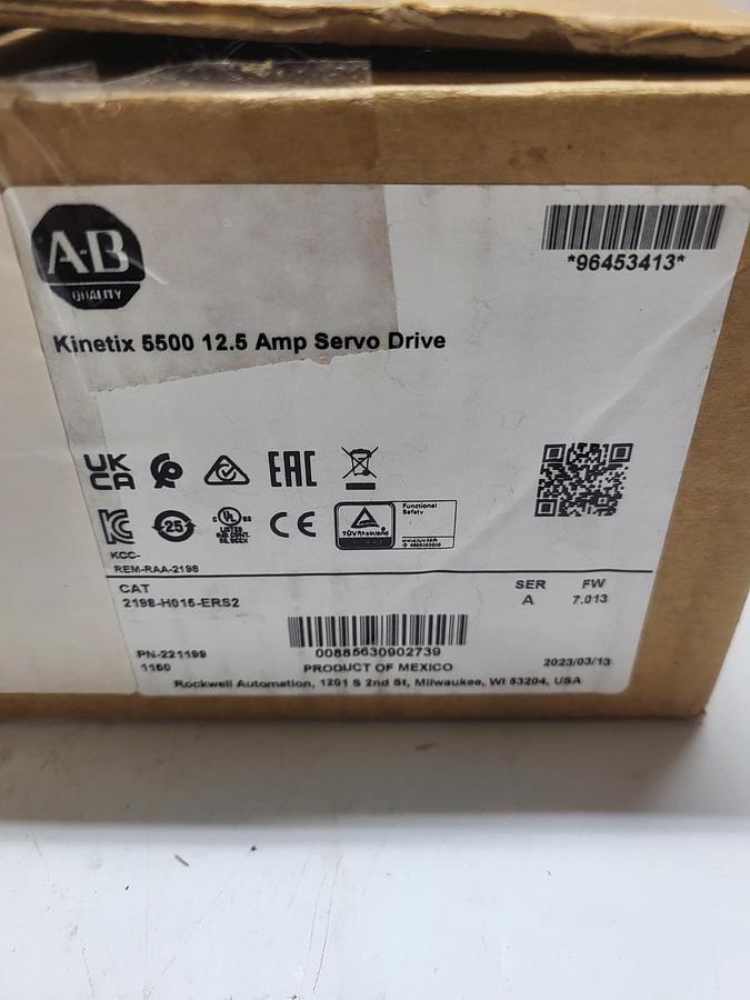 Allen-Bradley Kinetix 5500 12.5 AMP Servo Drive 2198-H016-ERS2 Ser.A