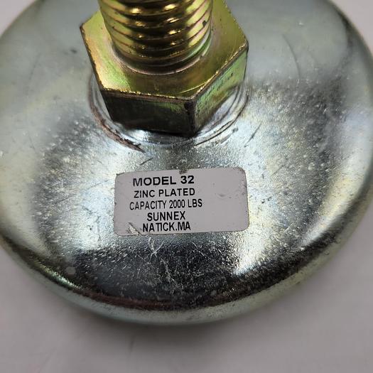 Sunnex AM-Series Model 32 Leveling Feet 3-1/2" Base 7" tall zinc plated 2000 lbs. capacity *NEW*