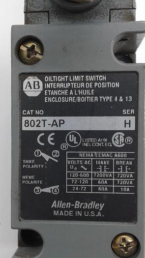 Used Allen-Bradley oiltight Limit Switch 802T-AP
