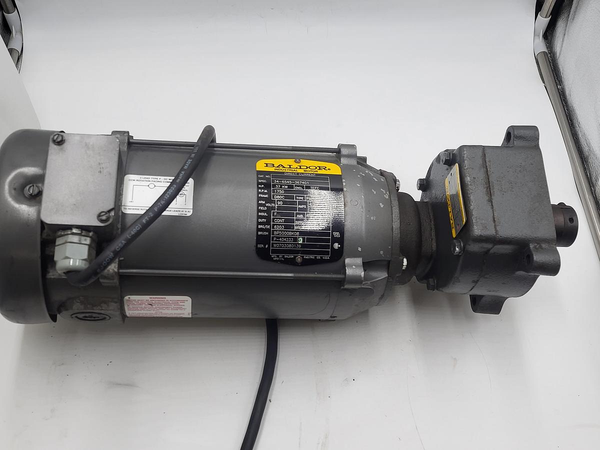Used Baldor conveyor motor/trans .37 KW 1750 rpm TEFC Frame: D80C / 34-6545-3674G1 TRANS: CAT FX1-05-80C-56CZ / GR0222C032
