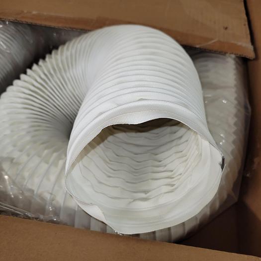 Flexaust 5" X 10' long white acrylic coated polyester fabric hose reinforced with a spring steel wire helix for exhaust*NEW* in box***