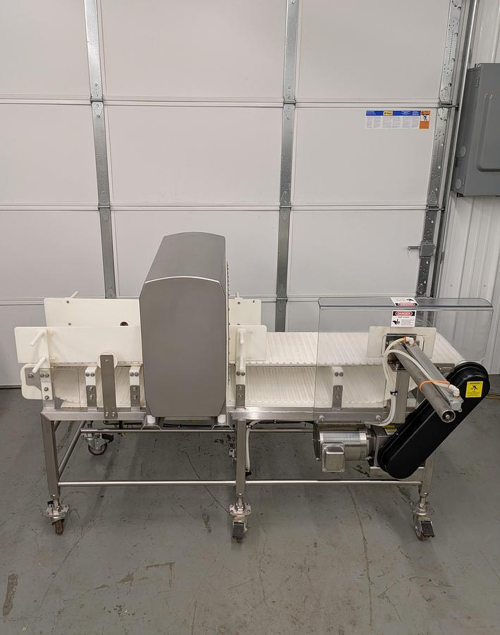 Used Safeline metal detector model SL1500, stainless conveyor, pneumatic reject