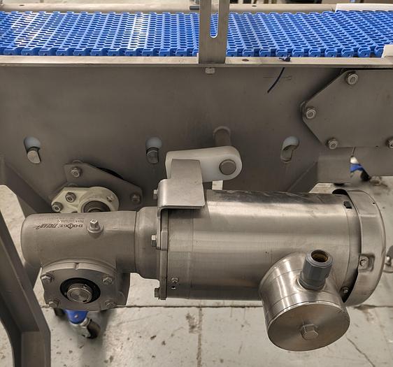 Used conveyor belt, 90 degree, stainless frame