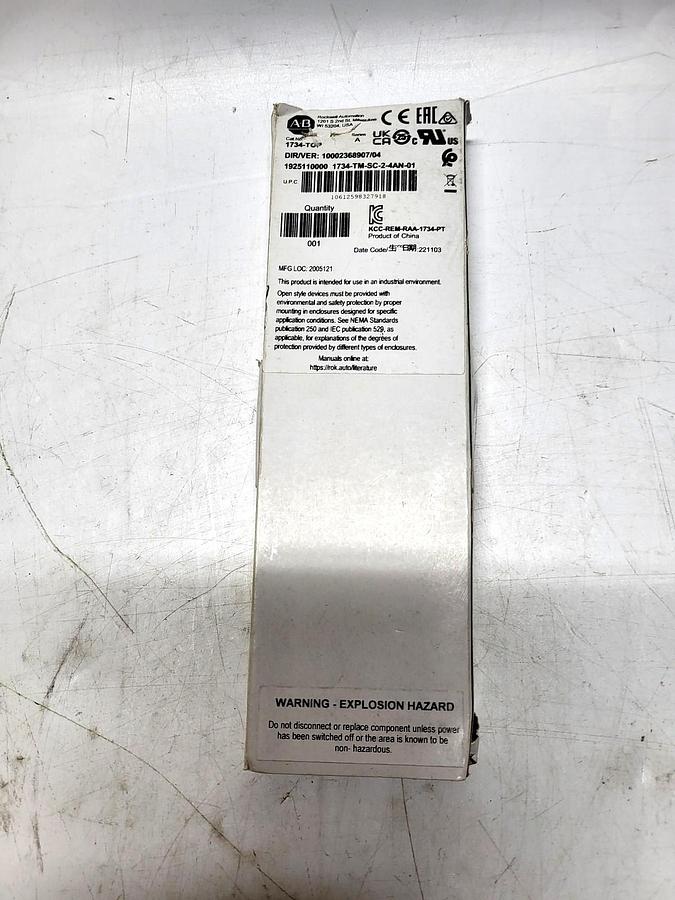 Rockwell Automation / Allen-Bradley 1734-TG nameplate
