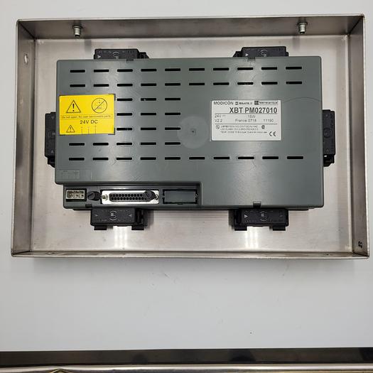 Used MODICON Square D Telemecanique XBTPM027010 OPERATOR INTERFACE W/ stainless steel enclosure & cables