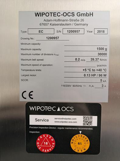 Used Wipotec checkweigher