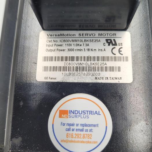 Used VERSA MOTION SERVO MOTOR IC800VMM10LBKSE25A