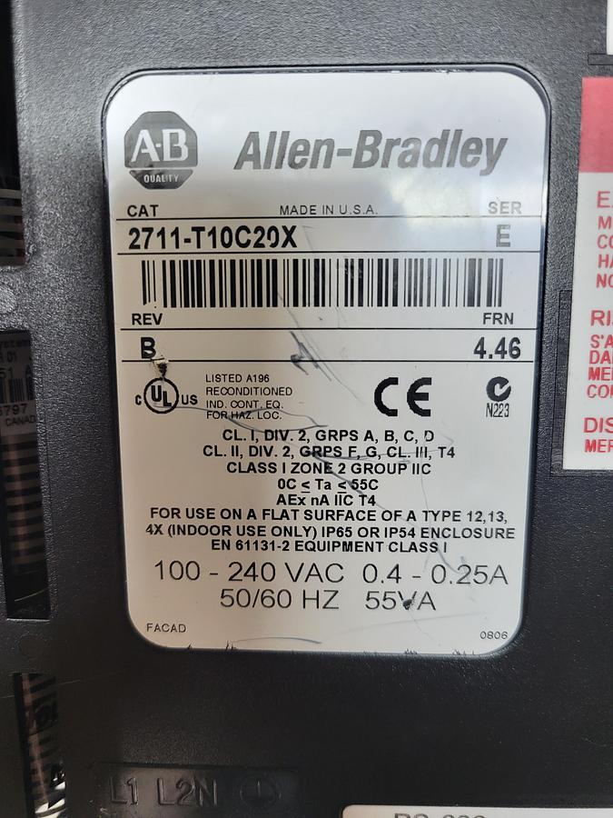 Allen-Bradley Panel view 1000 2711_T10C20X Ser.E New! Not it Box!