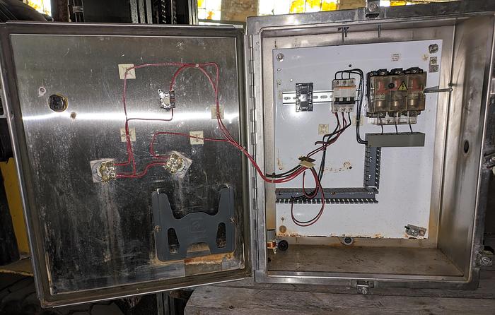 Used enclosure, electric panel, stainless steel, disconnect