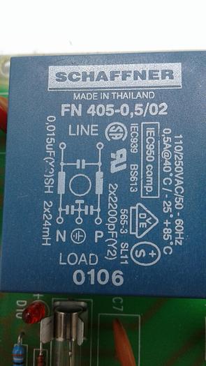 Used Schaffner FN 405-0,5/02 0106 Circuit Board