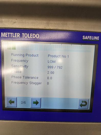 Used safeline metal detector, conveyor, intralox