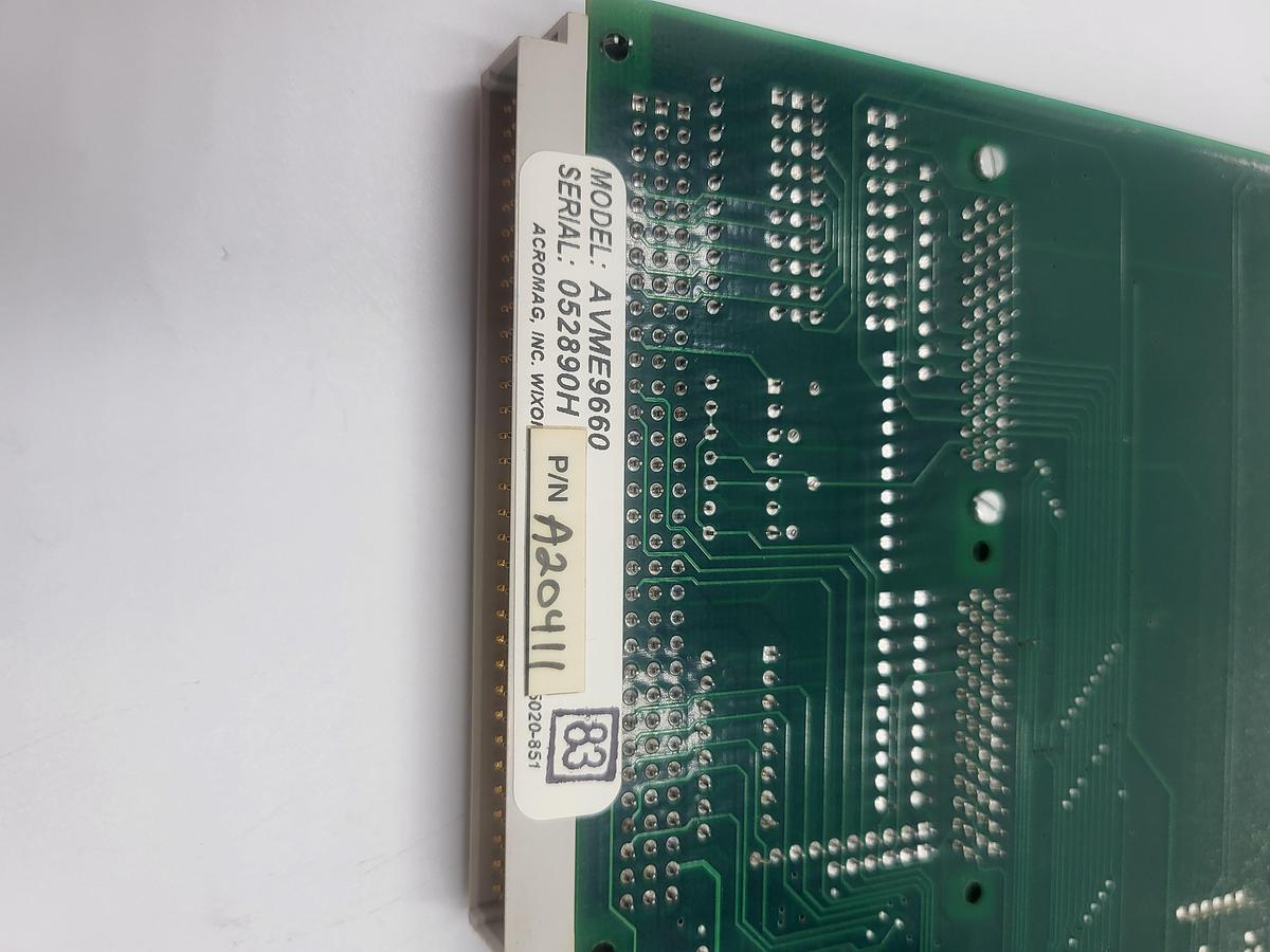Used Xycom Acromag AVME9660 - P/N: A20410 circuit board serial card - OFF a Triangle bagger model: B55PRC/A918F2RN
