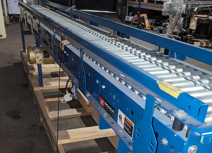 Roach powered roller conveyor