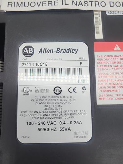 Used Allen-Bradley 2711-T10C15 Ser.F