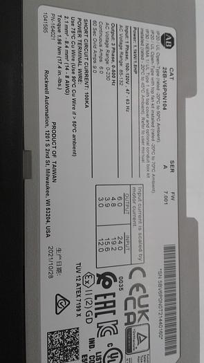 Used Allen-Bradley Power Flex 525 25B-V6P0N104