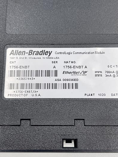 Used Allen-Bradley 1756-ENBT Ser A
