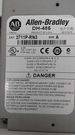 Used Allen-Bradley Panelview Plus 2711P-B6C20D DH-485 2711P-RN3
