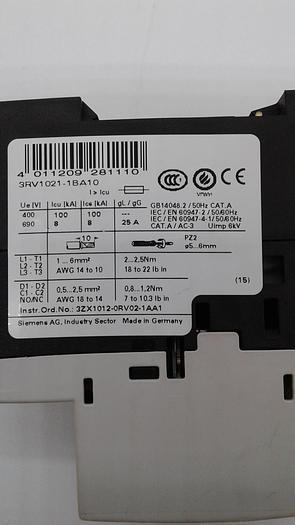 Used Siemens MSP-1 3RV1021-1BA10