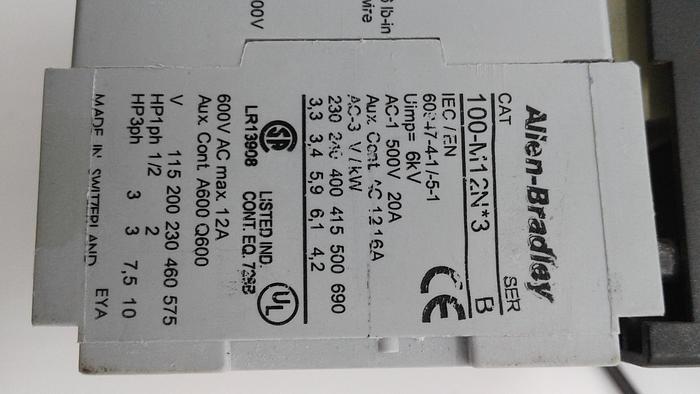 Used Allen-Bradley Terminals 140M-C2E-A63 & 100-M12N*3