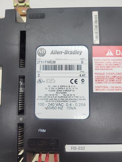 Used Allen-Bradley 2711-T10C20 Ser.D