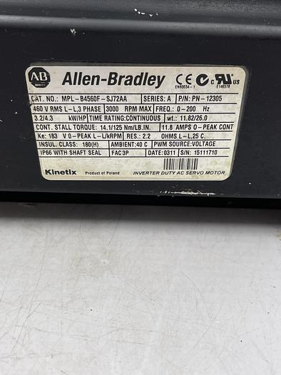 Used Allen-Bradley MPL-B4560F-SJ72AA Ser A