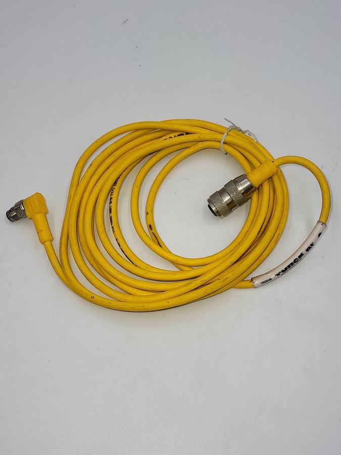 Used Turck RK 4.4T-3 Cordset, M12 Female to Cut-end, Gray, 4 cond., 3 meters