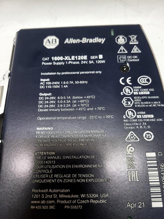 Allen-Bradley 1606-XLE120E nameplate