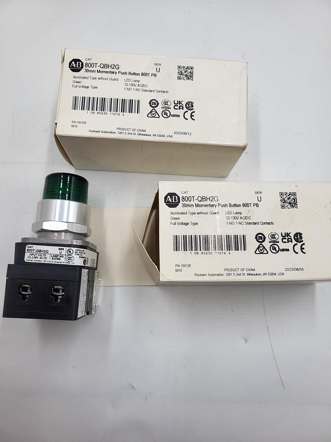 ALLEN BRADLEY 800T-QBH2G 30 mm green push button