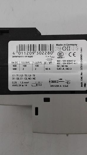 Used Siemens Sirius MS-152 3RV1011-1FA20