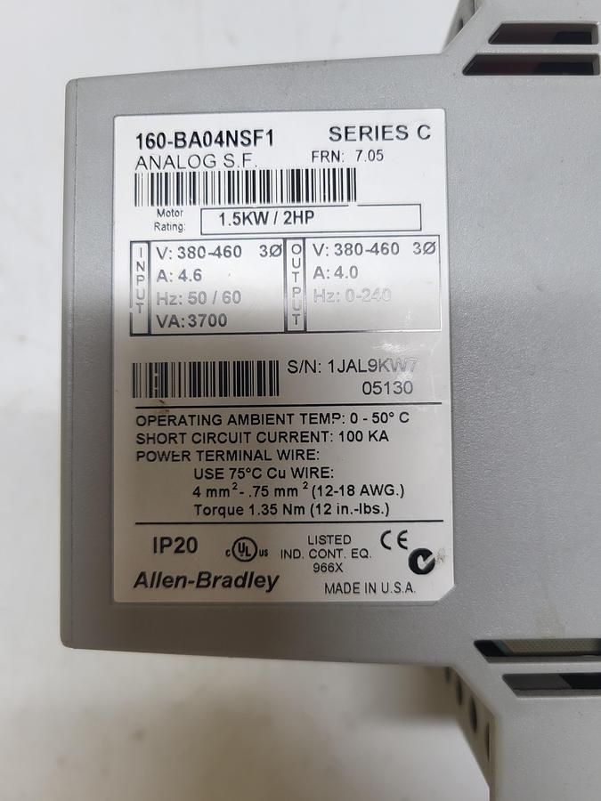 Used Allen-Bradley 160-BA04NSF1 Ser.C